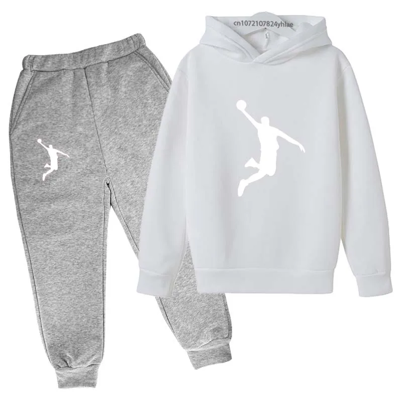 Kids Letter Print Hoodie & Pants Tracksuit Set - Image 14