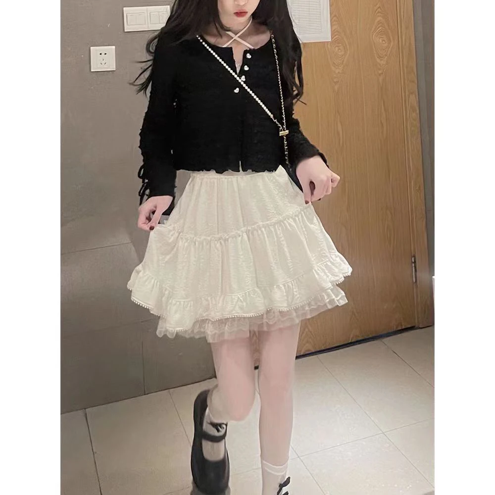 Women's White Lace Fairy Mini Skirt - view 2