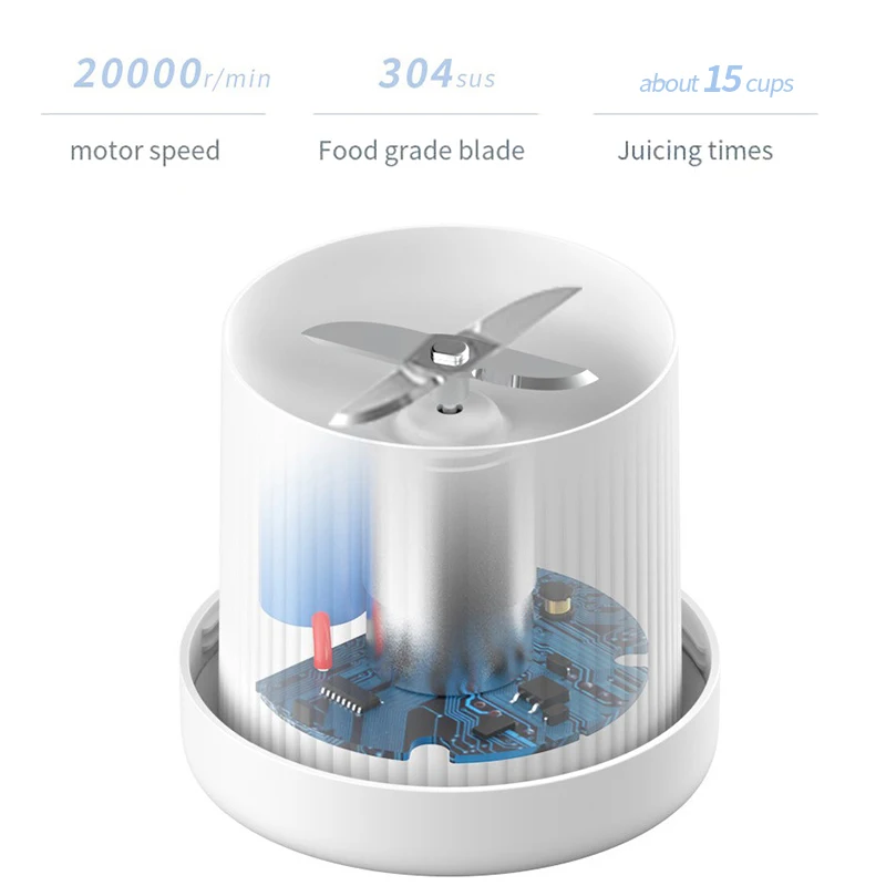 CHUJIN Portable USB Juicer Blender, <500ml Capacity, Auto Pulp Eject - Image 5