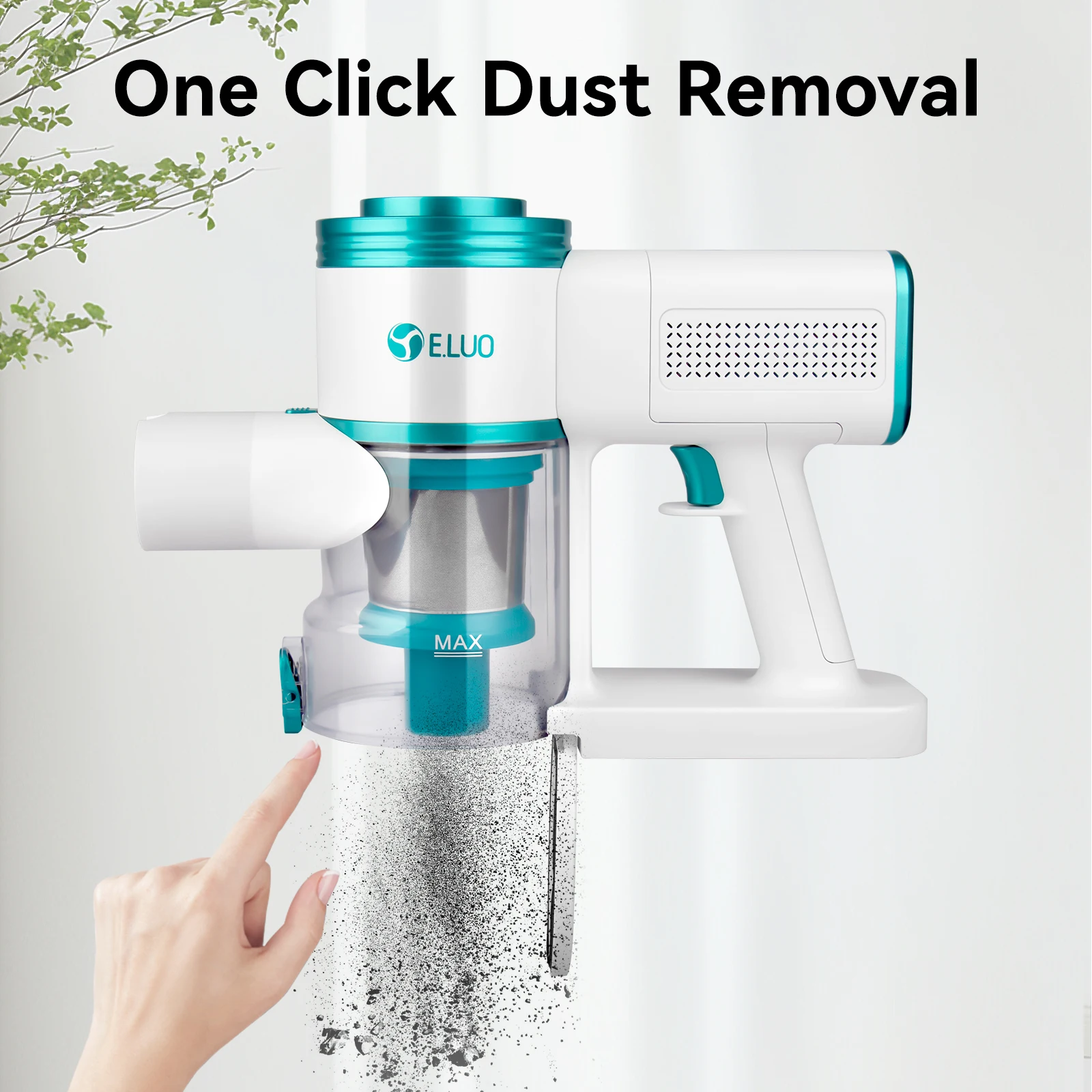 E.LUO Cordless Handheld Vacuum Cleaner – 26000Pa Suction, Touch‑Screen LCD, 55‑min Battery, Bagless Cyclone Dust Bucket, Auto Speed Control - Image 2