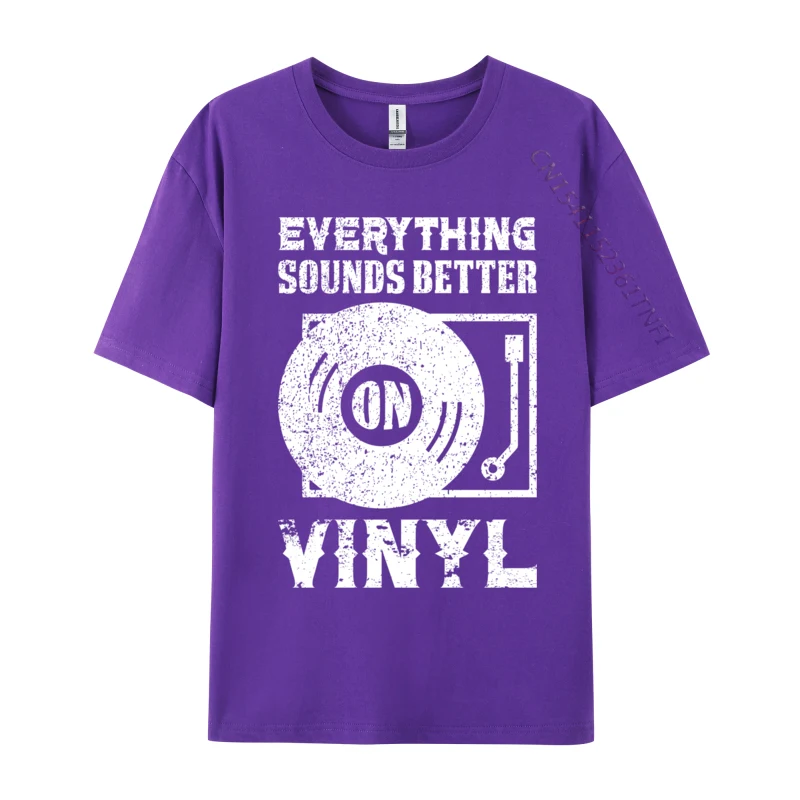 Vintage Vinyl Records DJ Music Cotton Slim Fit T Shirt - Image 4