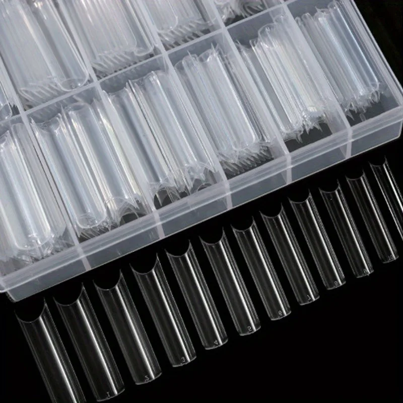 240pcs Plastic False Nail Tips – Square, Extra‑Long Coffin & Cover - Image 3