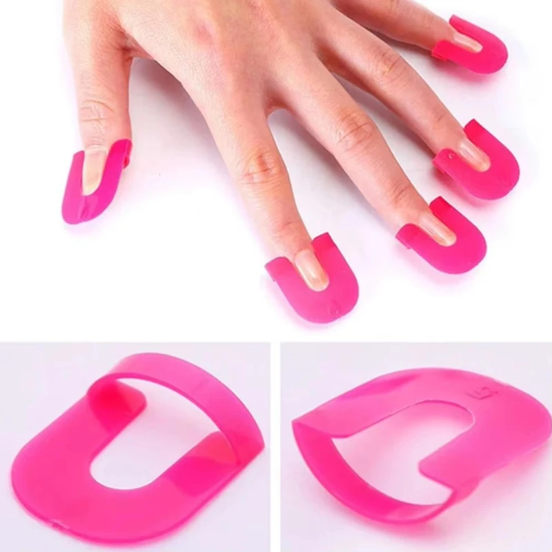 26-Piece PVC G‑Curve Nail Protector Set – 10 Sizes, Pink - Image 2