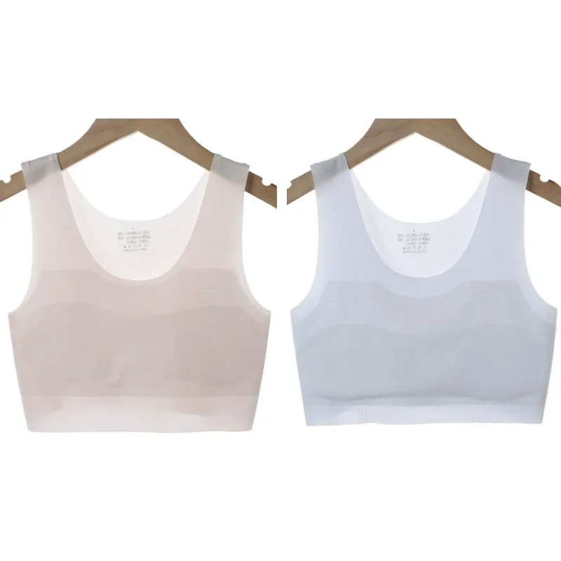 Girl's 2pc Solid Color Bra Set, Seamless Teen Developmental Vest - Image 8
