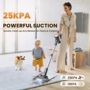 YISORA N8 Cordless Vacuum, 25KPa Dual‑Mode, Bagless, Pet & Carpet