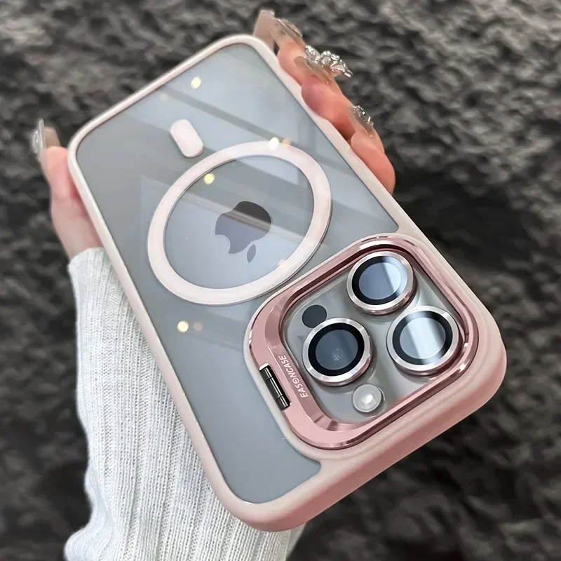 Magnetic Shockproof Transparent iPhone Case with MagSafe Stand - Image 15