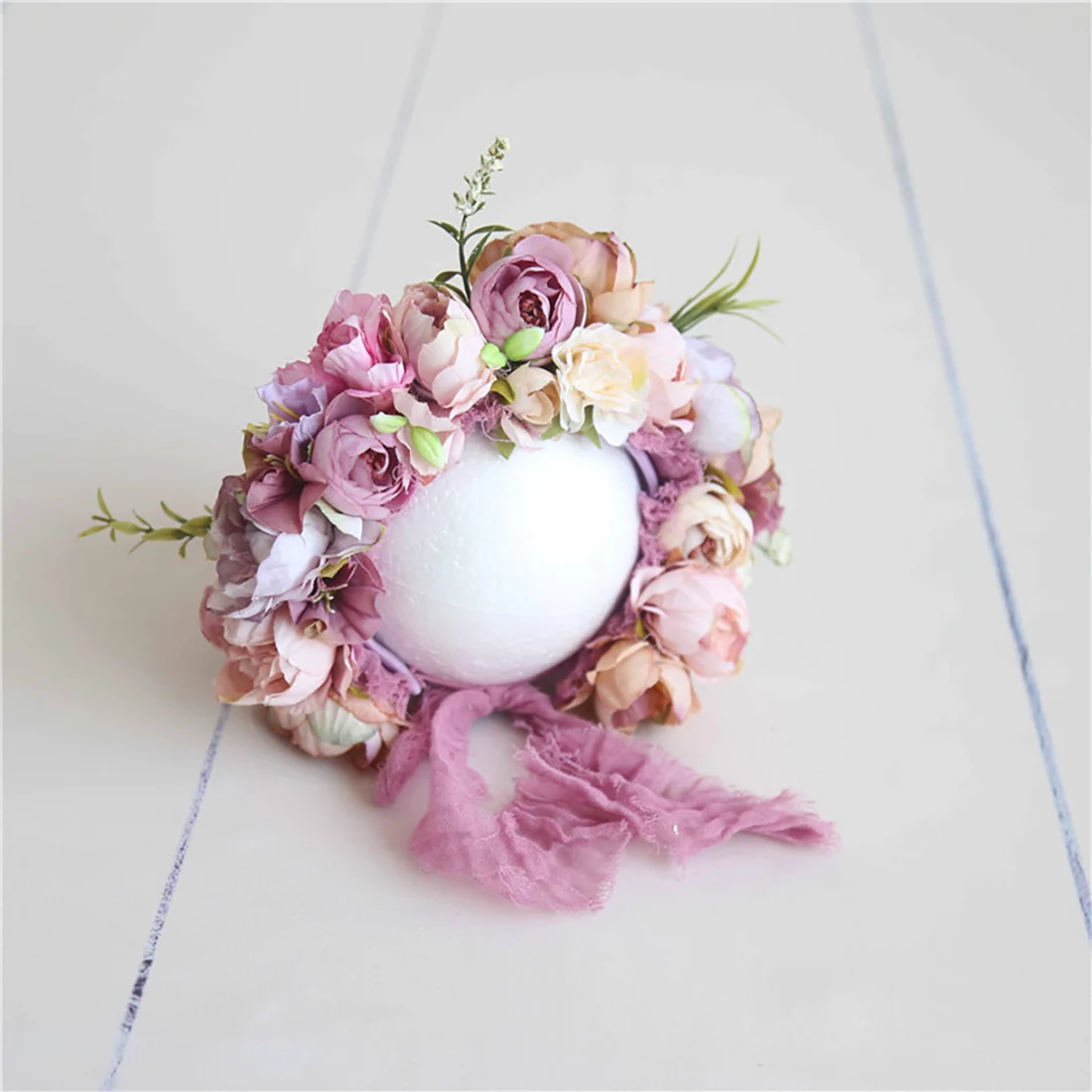 Floral Baby Bonnet – Cute Polyester & Wool – Vintage Newborn Hat - Image 22