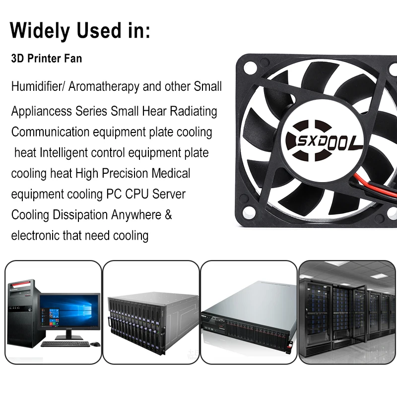 2pcs 60mm cooling fan 12V 24V Brushless 2PIN 3PIN DC Cooler Fan 60x60x10mm 6010 6cm 2.36inch For Computer PC CPU Case Cooling - Image 5