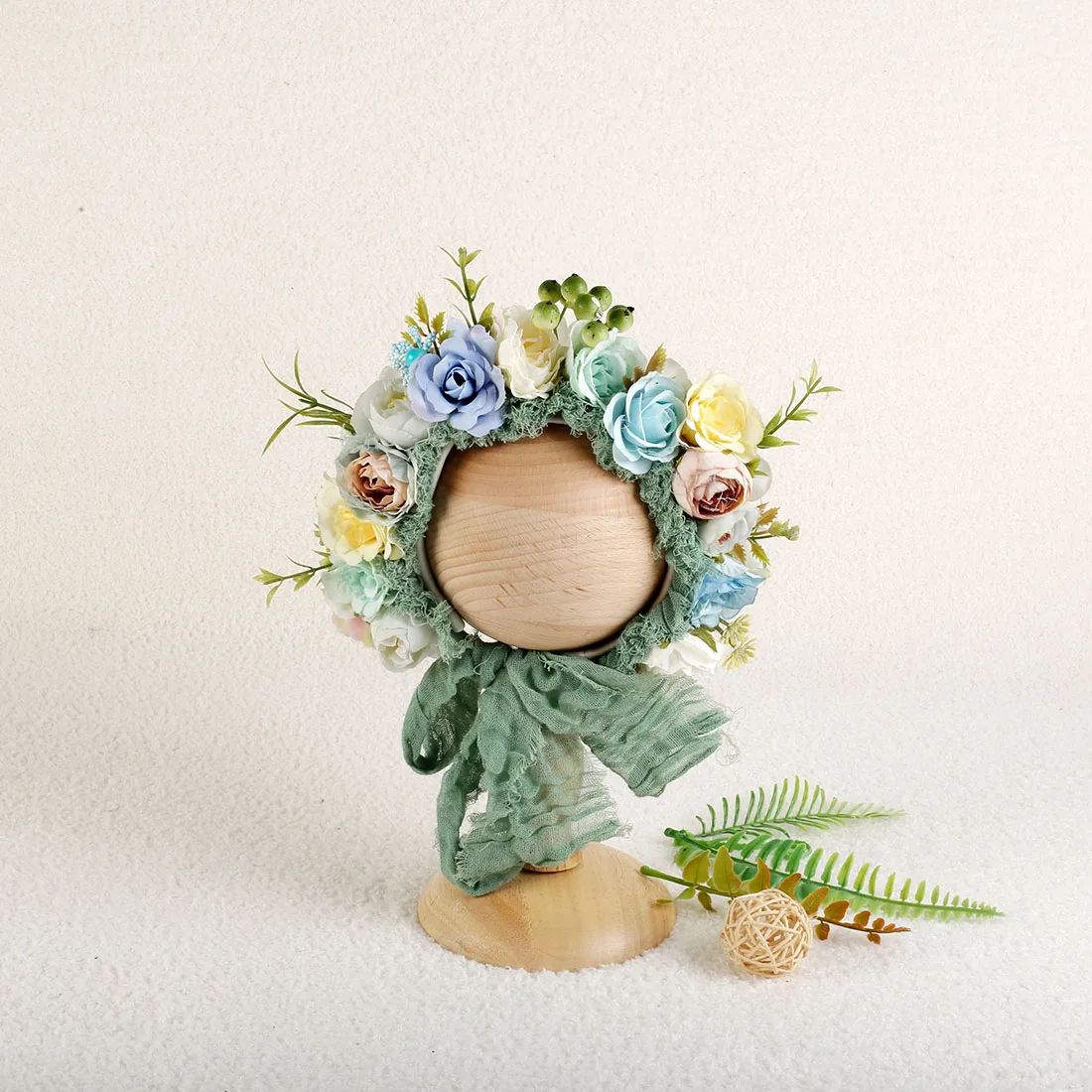 Floral Baby Bonnet – Cute Polyester & Wool – Vintage Newborn Hat - Image 31