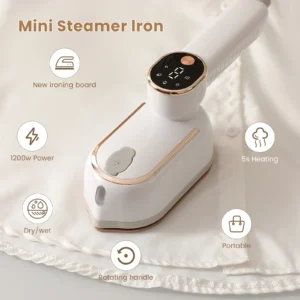 1200W Foldable Handheld Steam Iron with 4 Speed & Rotating Handle