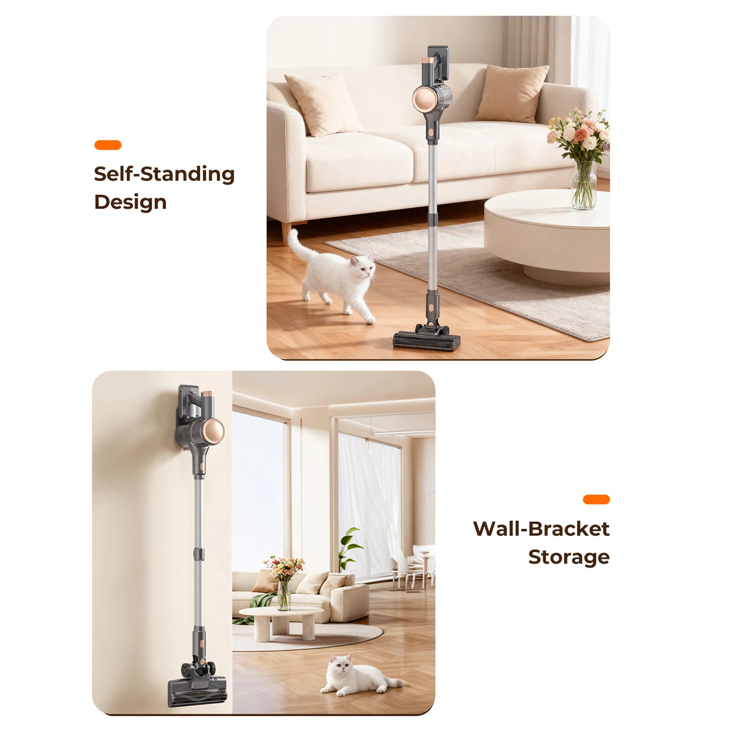 YISORA N8 Cordless Vacuum, 25KPa Dual‑Mode, Bagless, Pet & Carpet - Image 4