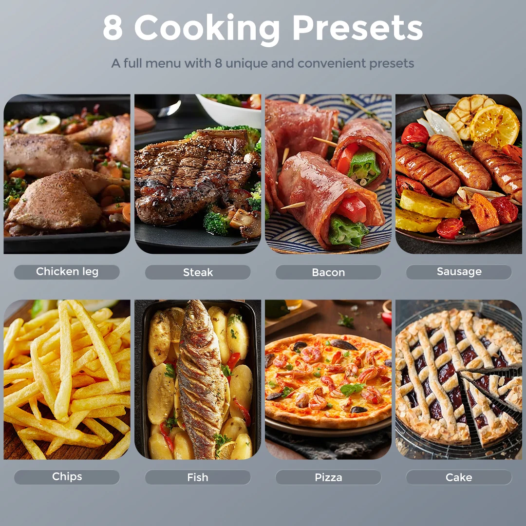Sejoy 6-Quart 8-in-1 Air Fryer Oven – 1500W, 8 Touch Presets - Image 4