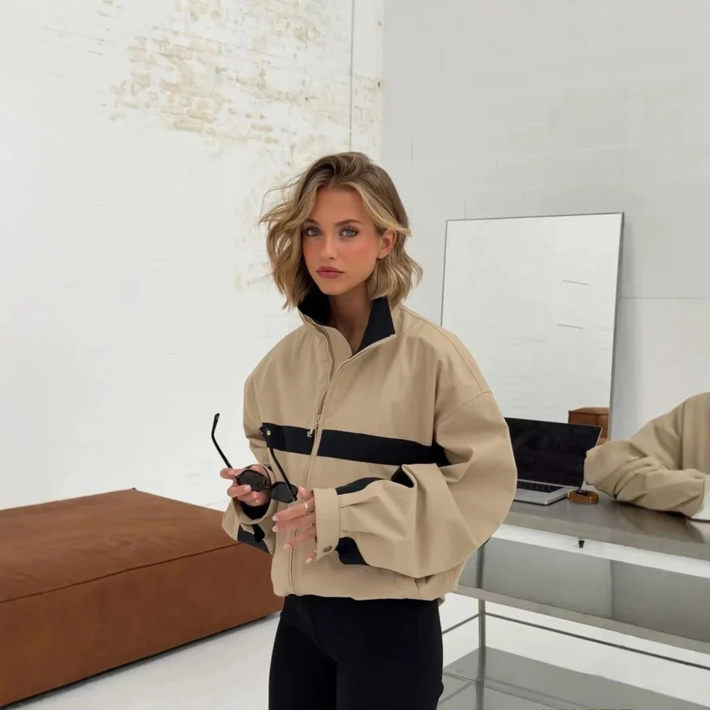 Women's Oversized Vintage Bomber Jacket