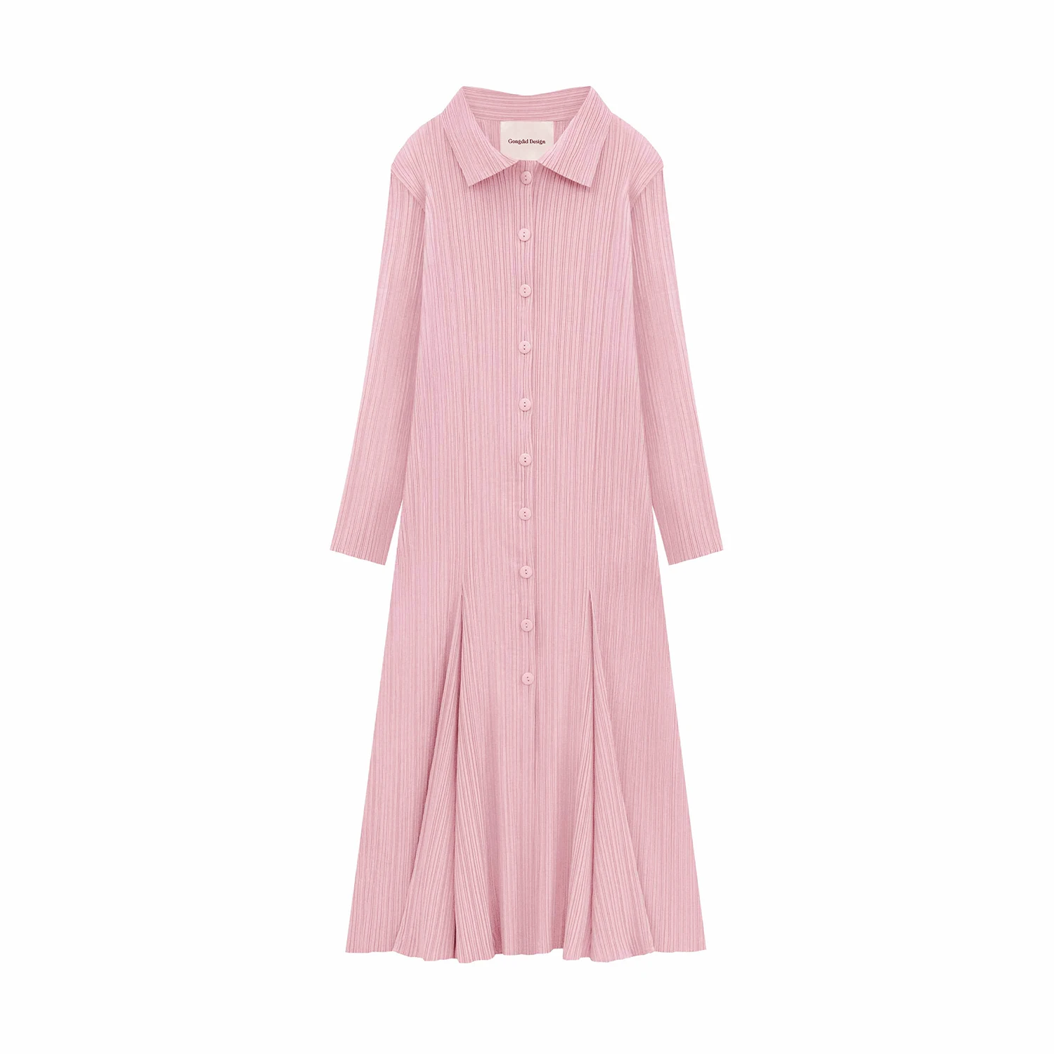 Women's Pleated Long Sleeve Cardigan Dress - view 8