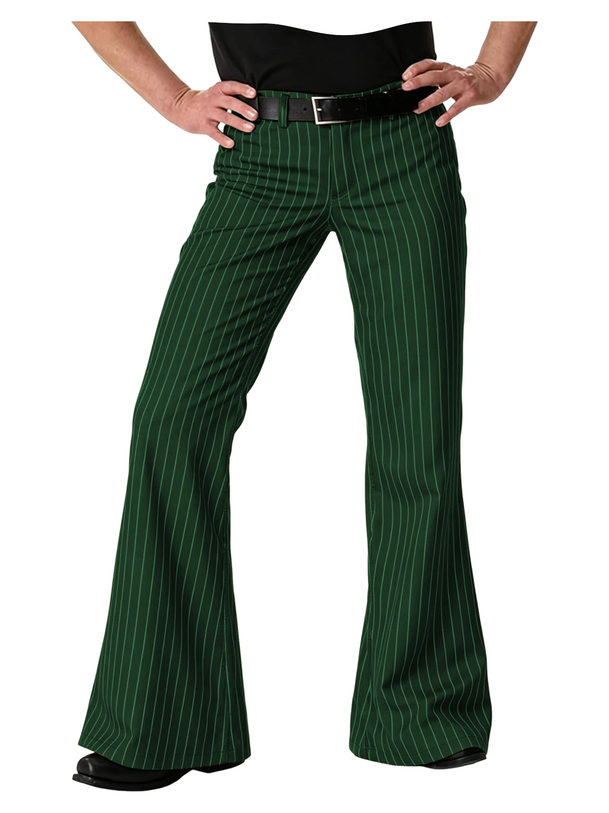 Men's Polyester Pinstripe Flared Pants - Image 21