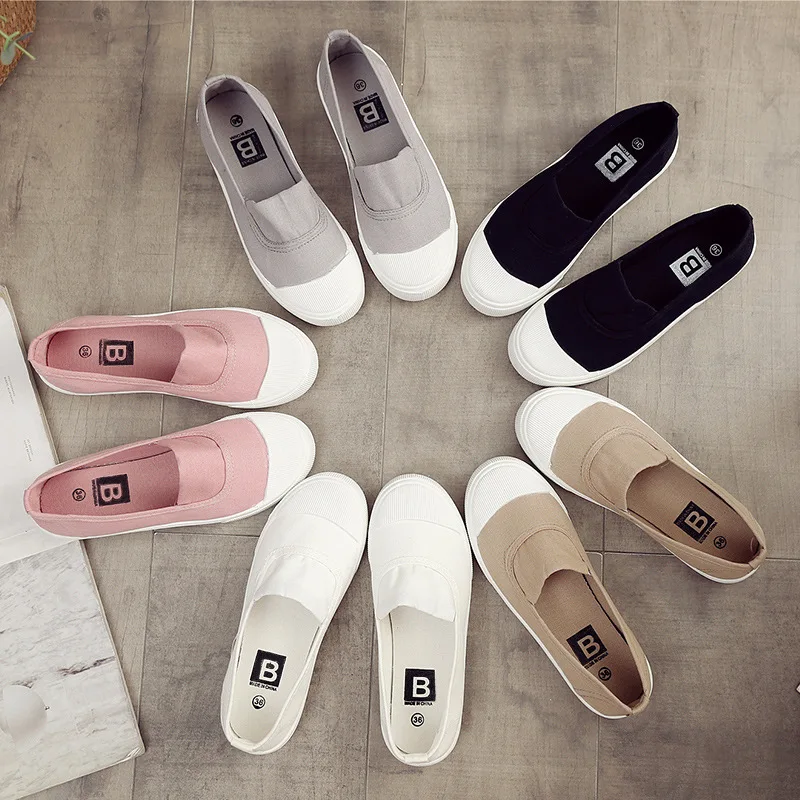 Women's Canvas Slip-On Loafer with EVA Insole – Korean Style Flat - Image 2