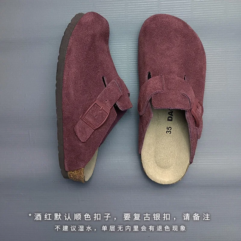 Genuine Leather Cork-Footbed Slip-On Clogs – Closed Toe, Sizes 31‑46 - Image 10