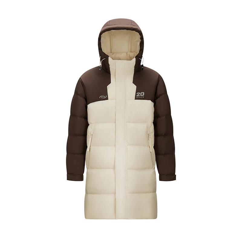 Semir Men's Mid-Length Hooded Colorblock Down Jacket - Image 7