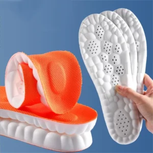 4D Cloud PU Massage Arch Insoles – Flex, Shock‑Absorb, Odor‑Resist