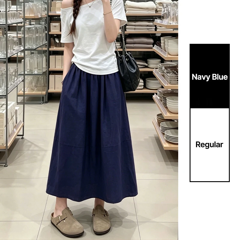 Women's Cotton Linen Pleated Maxi Skirt - view 9