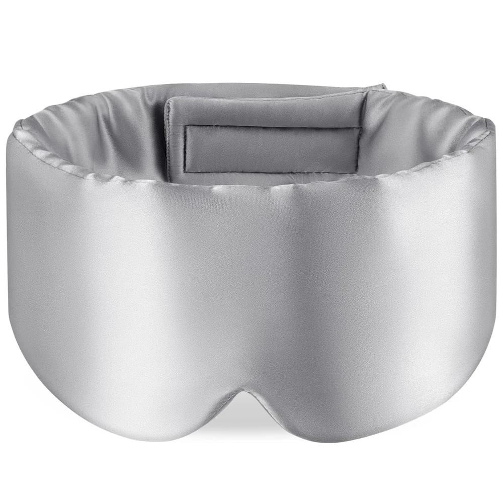 Mulberry Silk Light-Blocking Sleep Mask, Adjustable Velcro & Nose Wing - Image 7