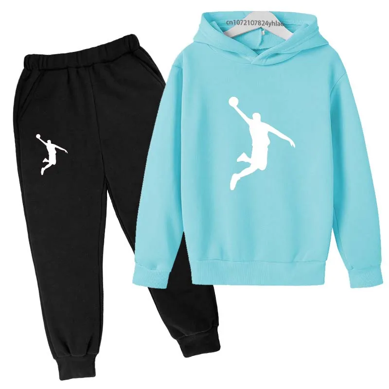 Kids Letter Print Hoodie & Pants Tracksuit Set - Image 10