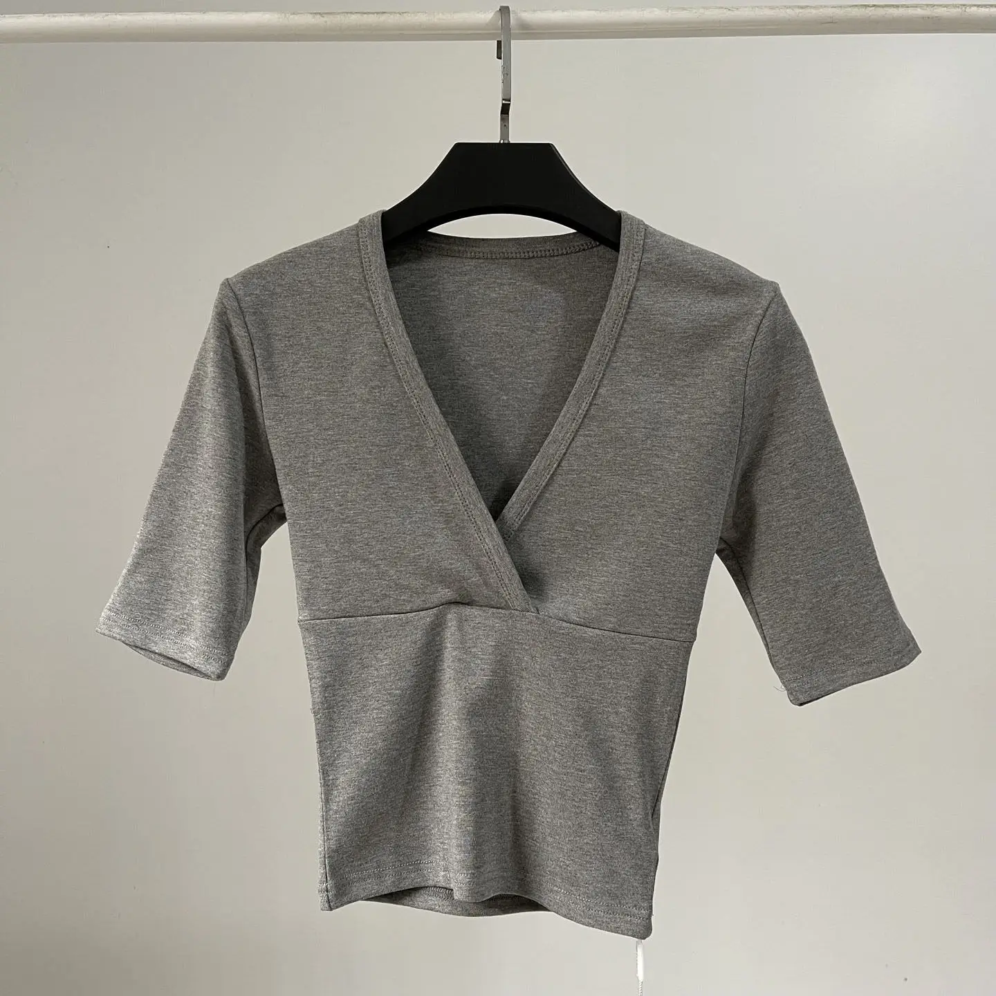 Women's V-Neck Cotton Crop Tee - view 9
