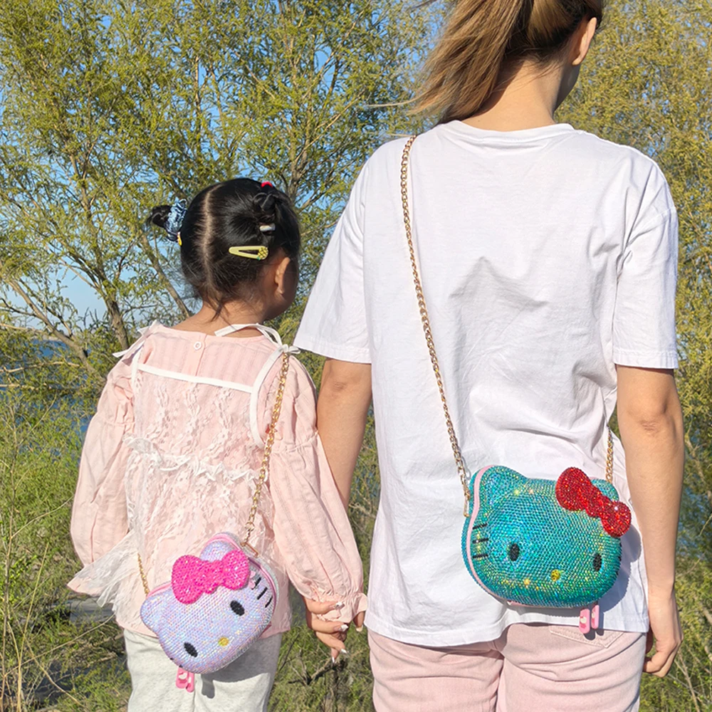 Cute Plastic Crossbody Backpack with Rhinestone Crystals – Girls 4-6 - Image 5