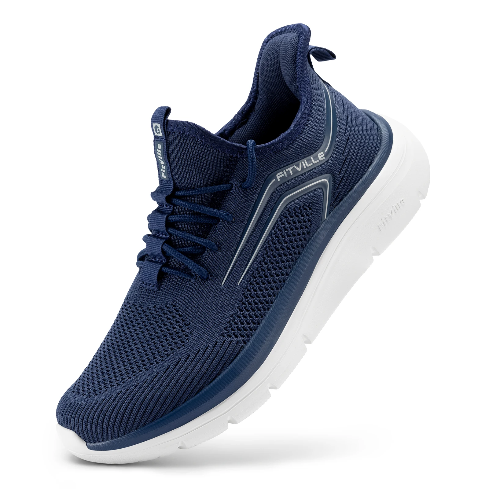 FitVille Men's Air Mesh Running Shoes with Thick Rebound Sole, Wide Fit - Image 9