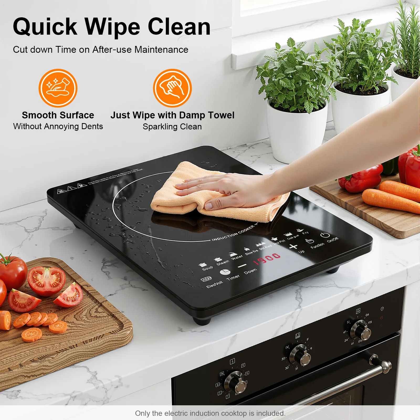 750W Induction Cooktop Glass‑PP Surface, 8 Power Levels, 180‑min Timer - Image 8