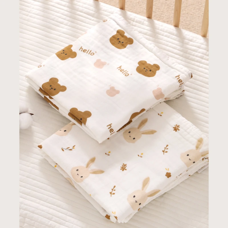 4-Layer Cotton Baby Blanket & Towel - Image 4