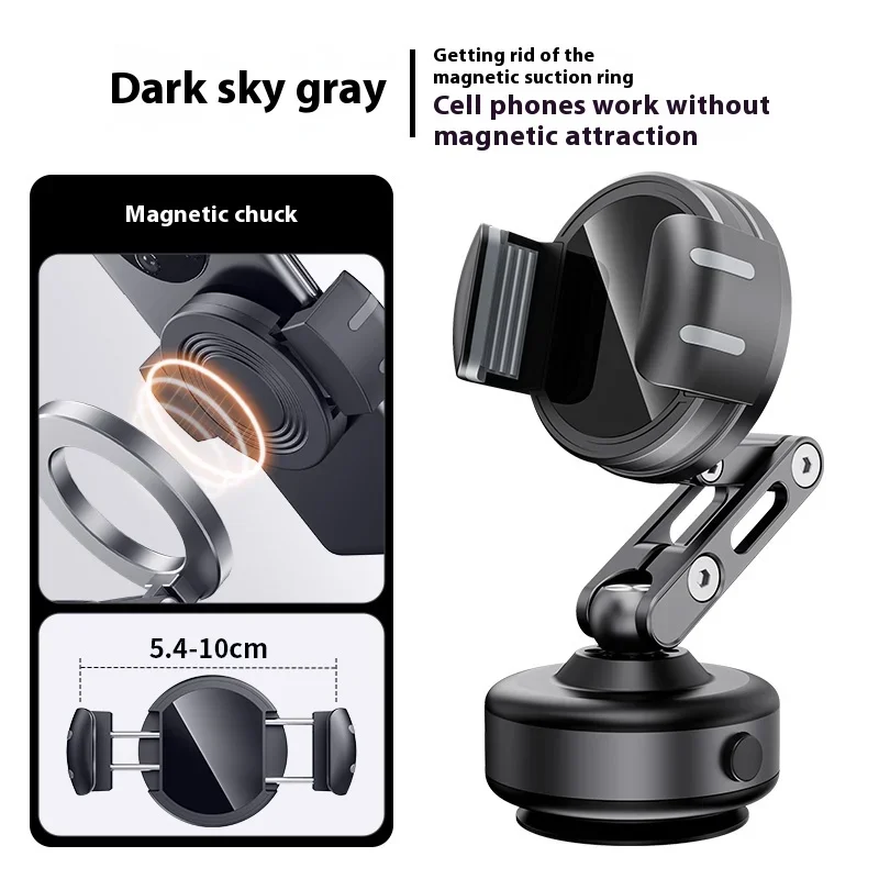 Magnetic Aluminum Phone Holder Vacuum Suction Foldable 360° Rotation - Image 6