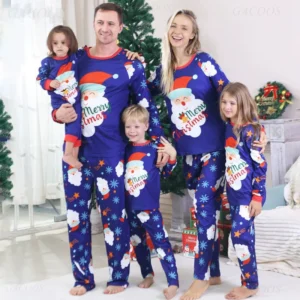 Merry Christmas Print Family Pajamas Set