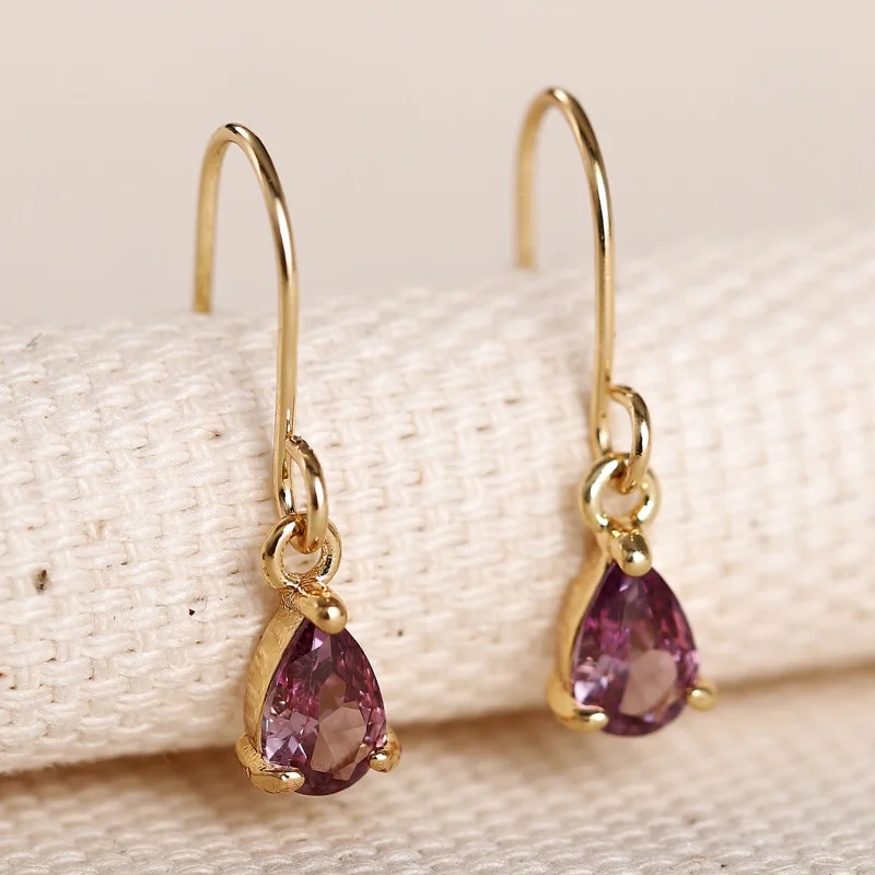 Huitan Water Drop CZ Earrings – Brass Alloy, 1.2g - Image 7