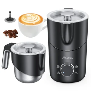 8-in-1 Milk Frother & Steamer, 400 ml Detachable, Dishwasher Safe