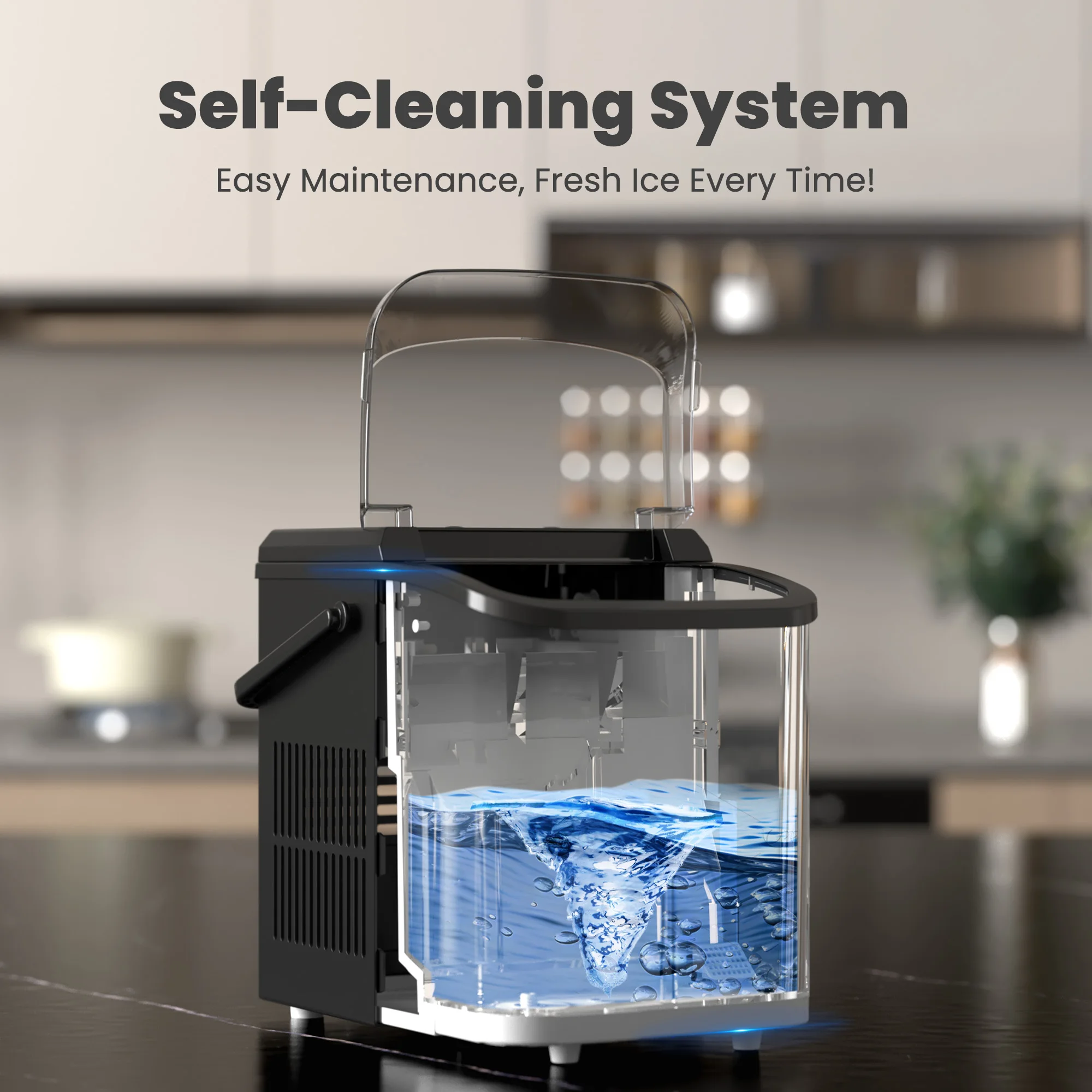 Portable Countertop Ice Maker – 9 Bullet Cubes, Self‑Cleaning, 1.5L - Image 6