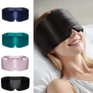 Mulberry Silk Light-Blocking Sleep Mask, Adjustable Velcro & Nose Wing