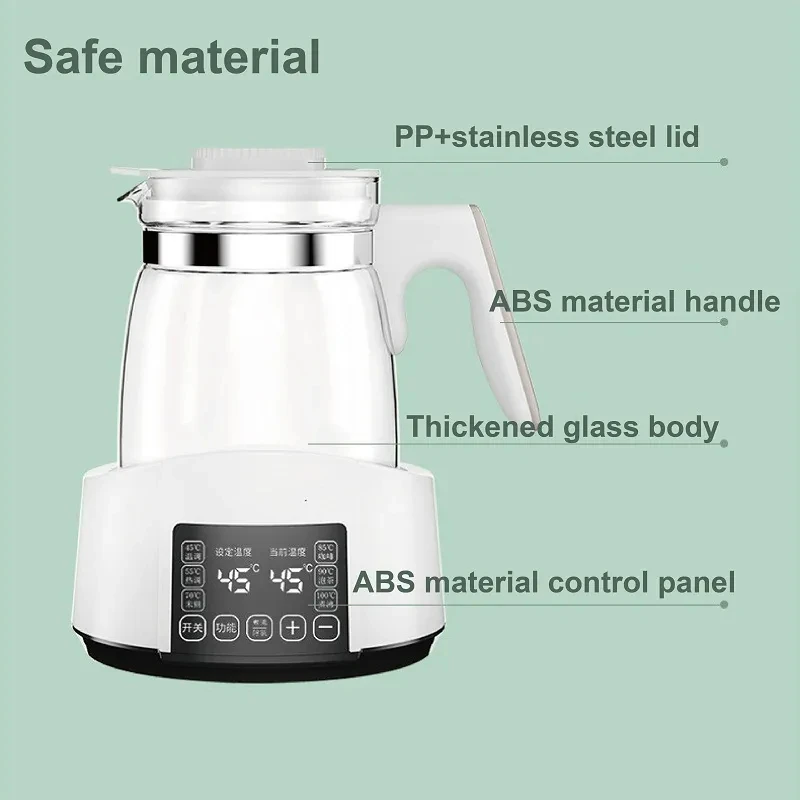 1.3L Glass Electric Kettle – 6 Heating Modes, Temp Set, 24h Keep Warm - Image 6