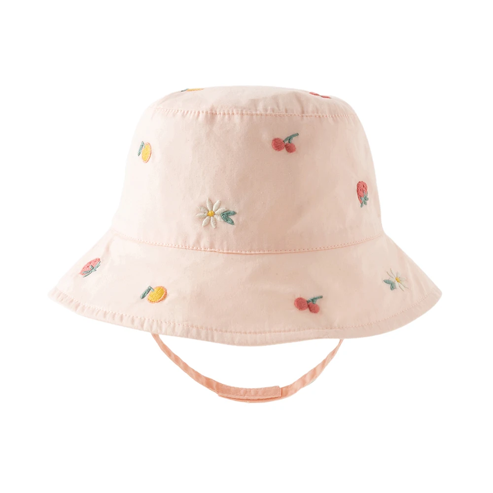 DAVE&BELLA Girls' 100% Cotton Floral Fisherman Sun Hat with Nylon Strap - Image 7