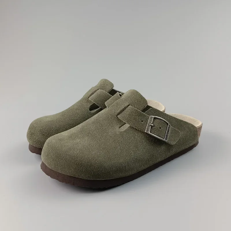Genuine Leather Cork-Footbed Slip-On Clogs – Closed Toe, Sizes 31‑46 - Image 14