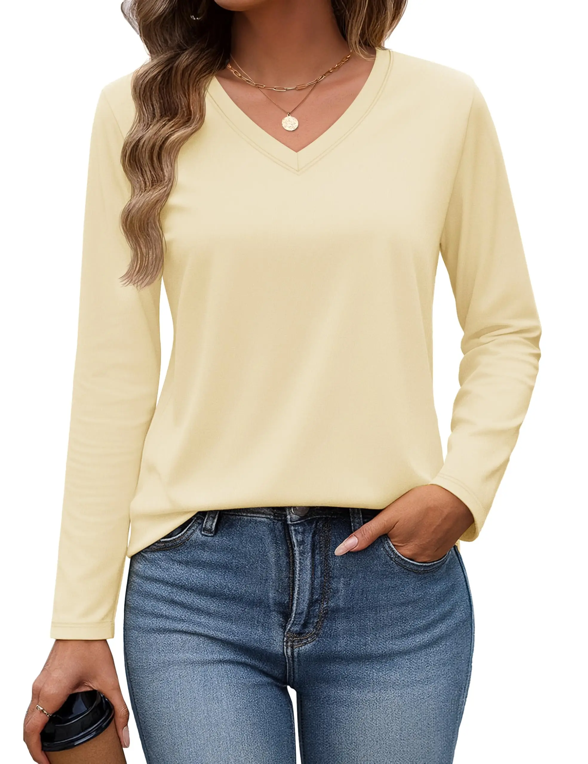 TACVASEN Women's V-Neck Long Sleeve Tee - view 17