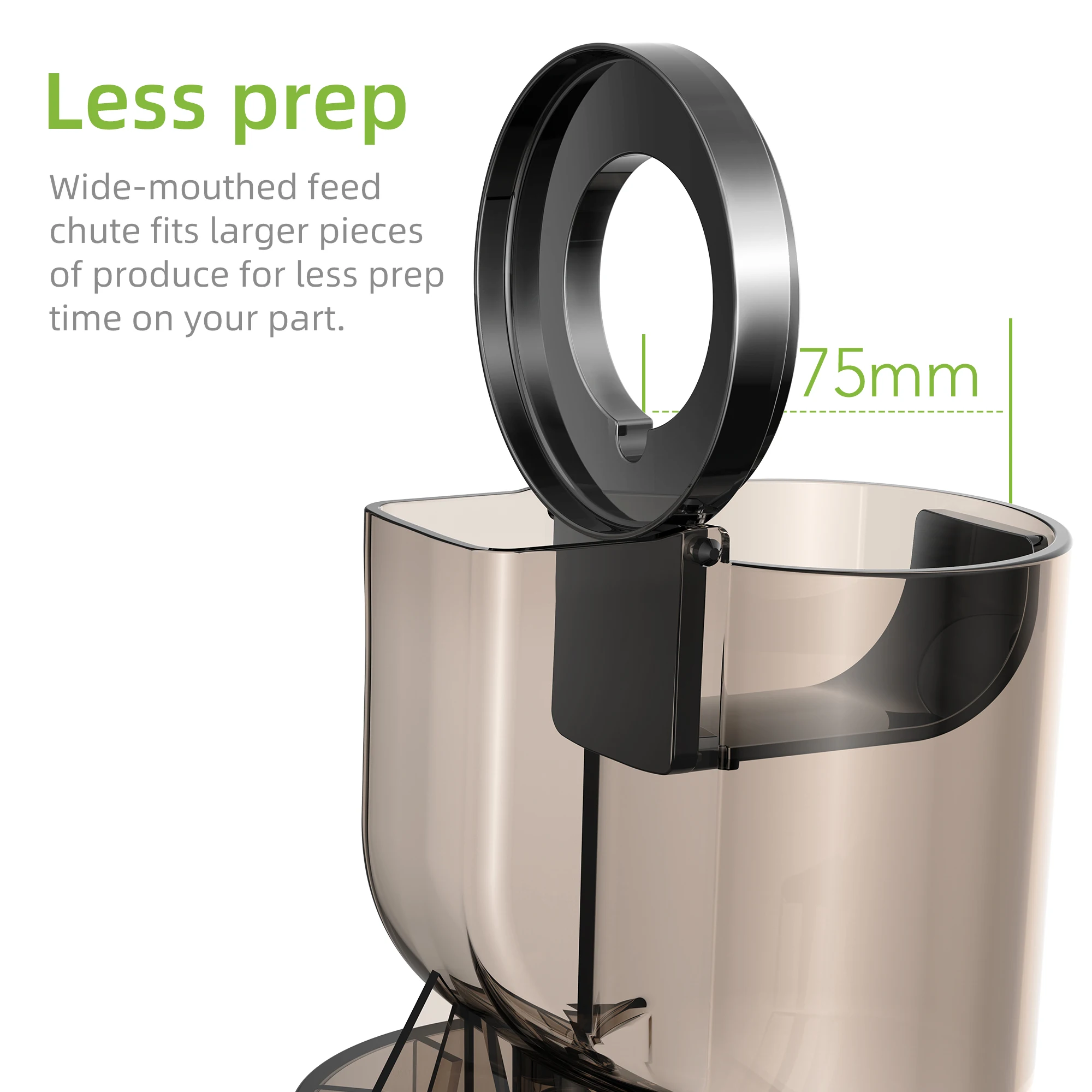 BioloMix 200W Cold Press Juicer with 78mm Feed Chute, Tritan BPA‑Free - Image 2