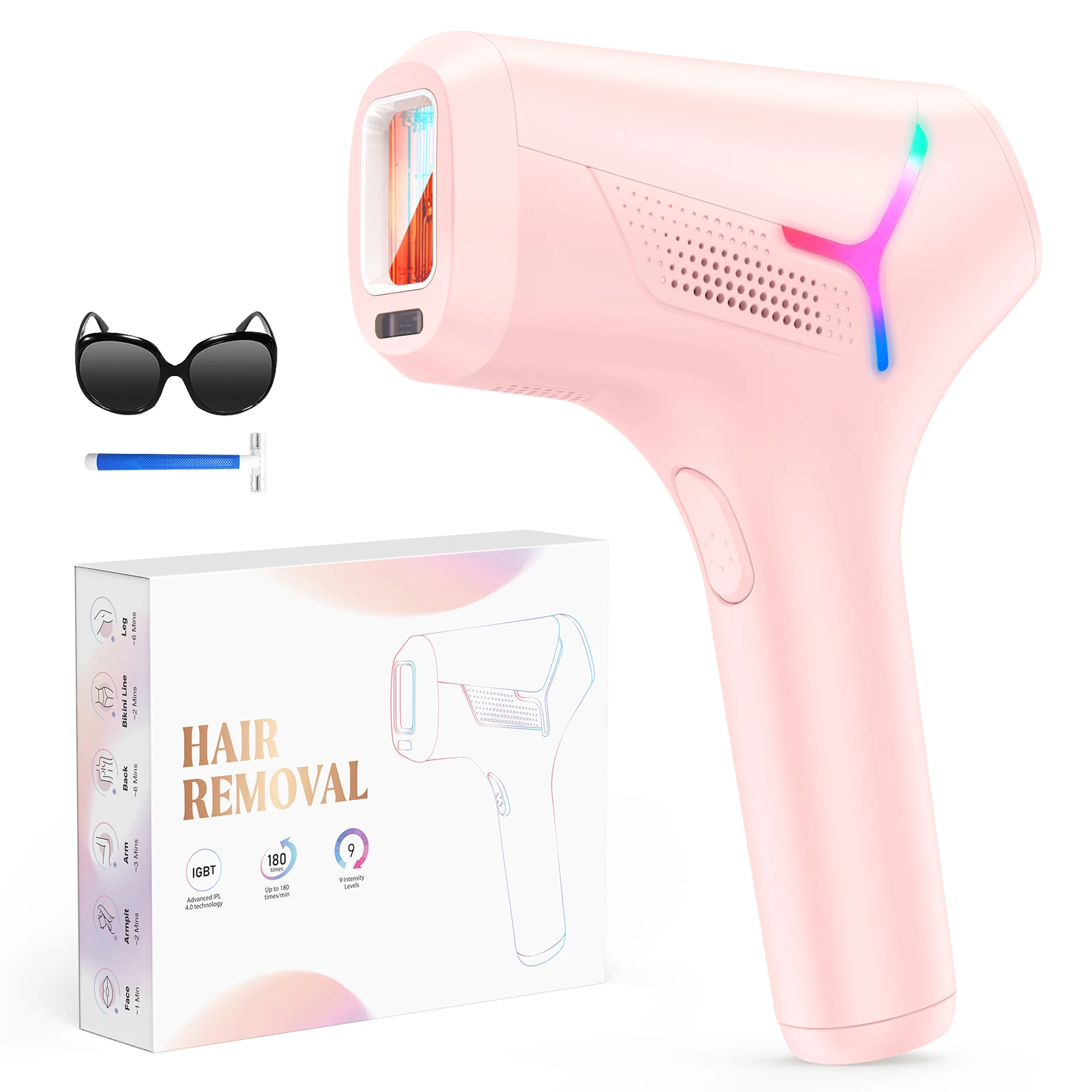 990,000‑Flash IPL Hair Removal Device, 9 Energy Levels, 5.2 cm² Window - Image 9