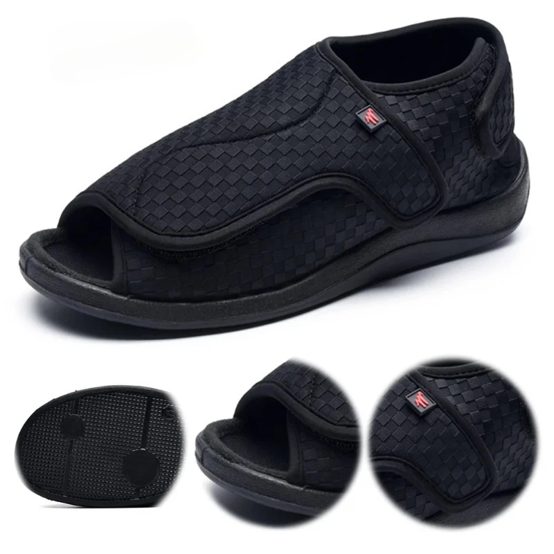 Extra‑Wide Diabetic Sandals, Hook‑Loop Closure, Air‑Mesh, EVA Insole