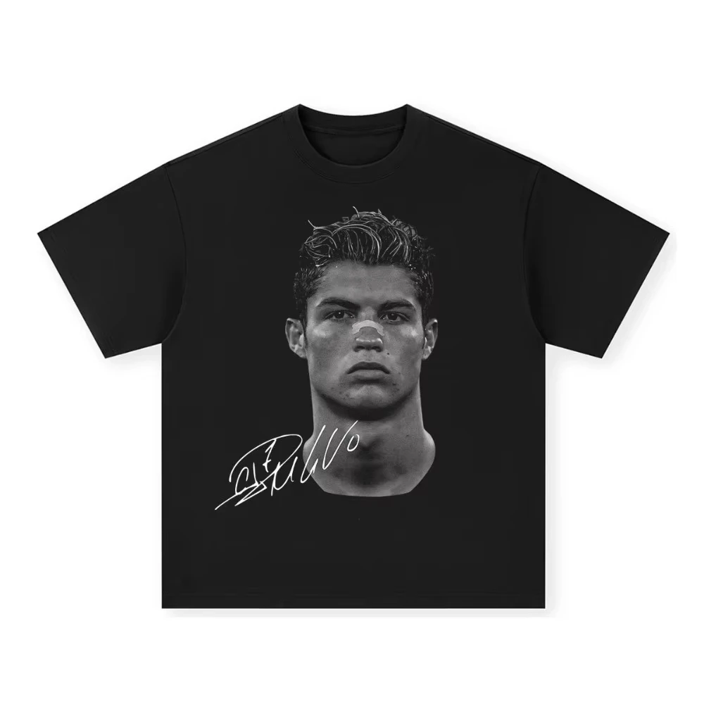 Cotton Short-Sleeved T-Shirt with Vintage Print