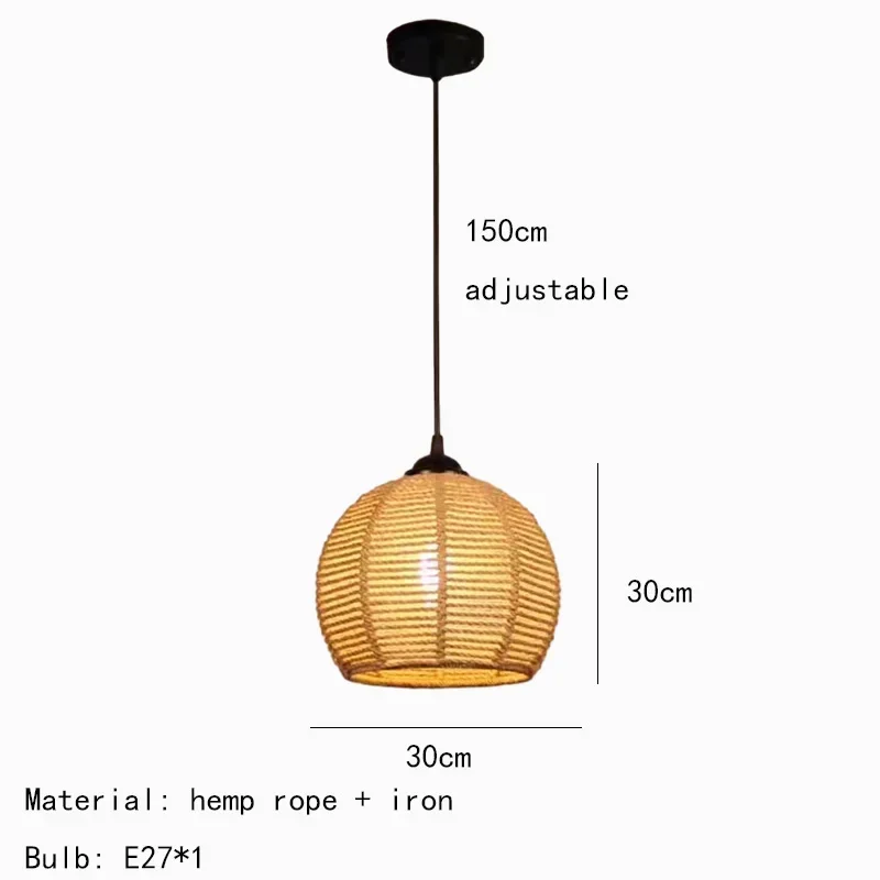 Vintage Rope LED Pendant Lamp – Metal Black/Brown Chandelier - Image 14