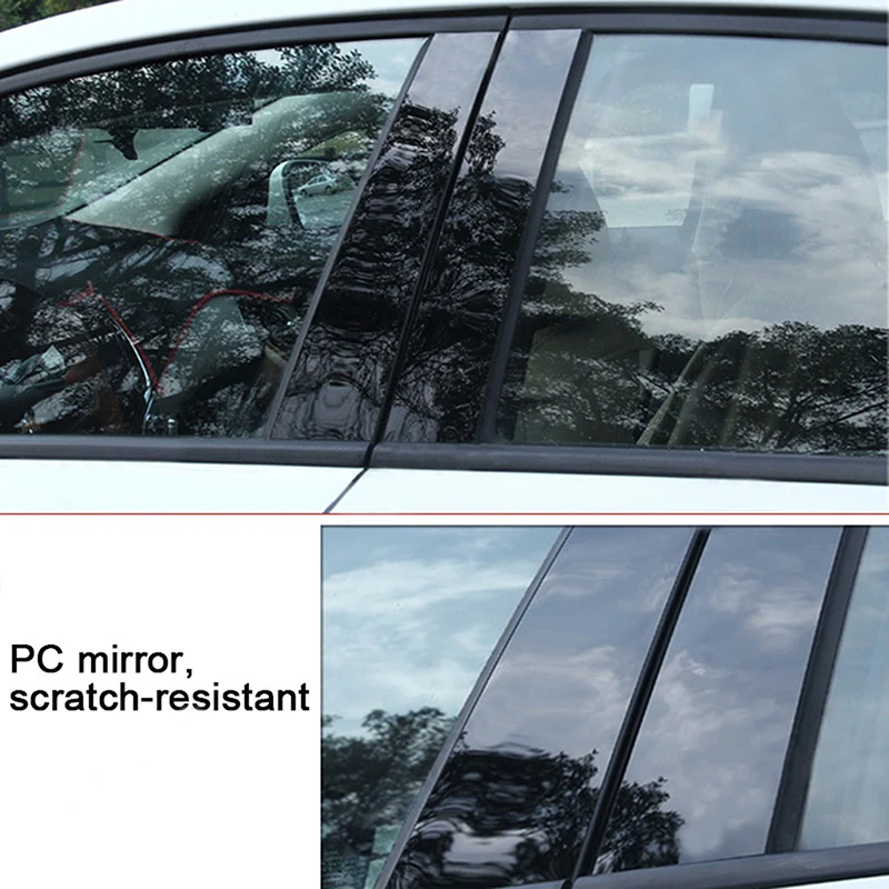 6Pcs Car Window Door Trim Cover Stickers For Mitsubishi Pajero Sport Montero 2015-2022 Pillar Posts Auto Accessories - Image 5