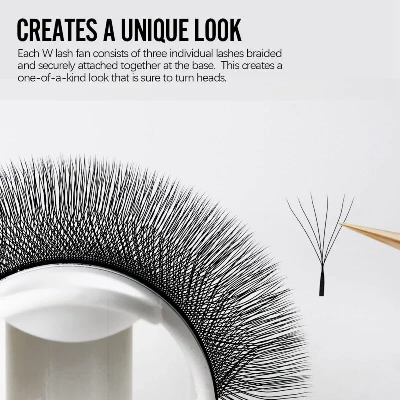 Sense Lashes 6D W‑Shape Volume Fans – 16‑Row Tray, 8‑15 mm, Vegan - Image 3