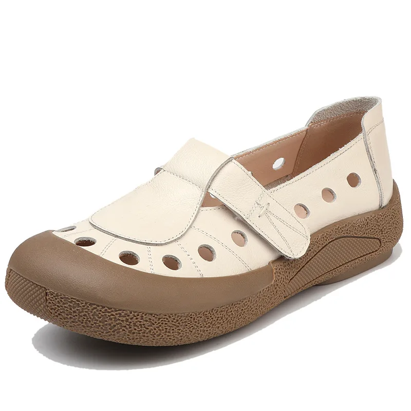 GKTINOO Genuine Leather Hollow‑Out Ballet Flats with Soft Rubber Sole - Image 9