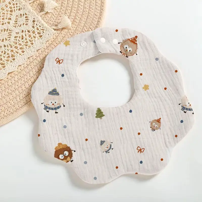 Cotton Muslin Newborn Bib – Cute Animal Cartoon, Soft Breathable - Image 7